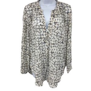 Olivaceous Semi-transparent Long Sleeve Tunic Blouse Size Medium NWOT